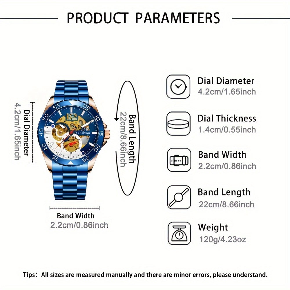 Men's Luxury Fashion Mechanical Watch Casual Stainless Steel Hollow Waterproof Luminous Sports Automatic Mechanical Watch - Image 2