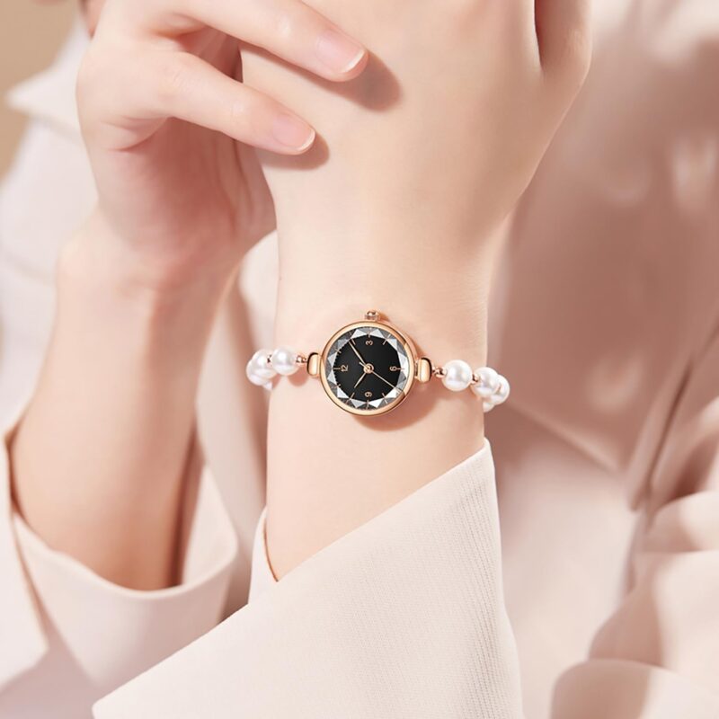 Elegant Pearl Women's Dress Watch Fashion Round Dial Analog Quartz Gift Watch