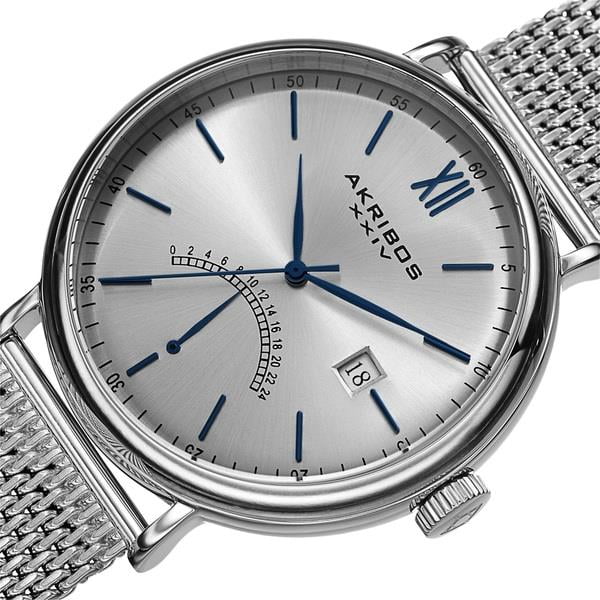 Men's Quartz GMT & Date Stainless Steel Silver-Tone Strap Watch - Image 4