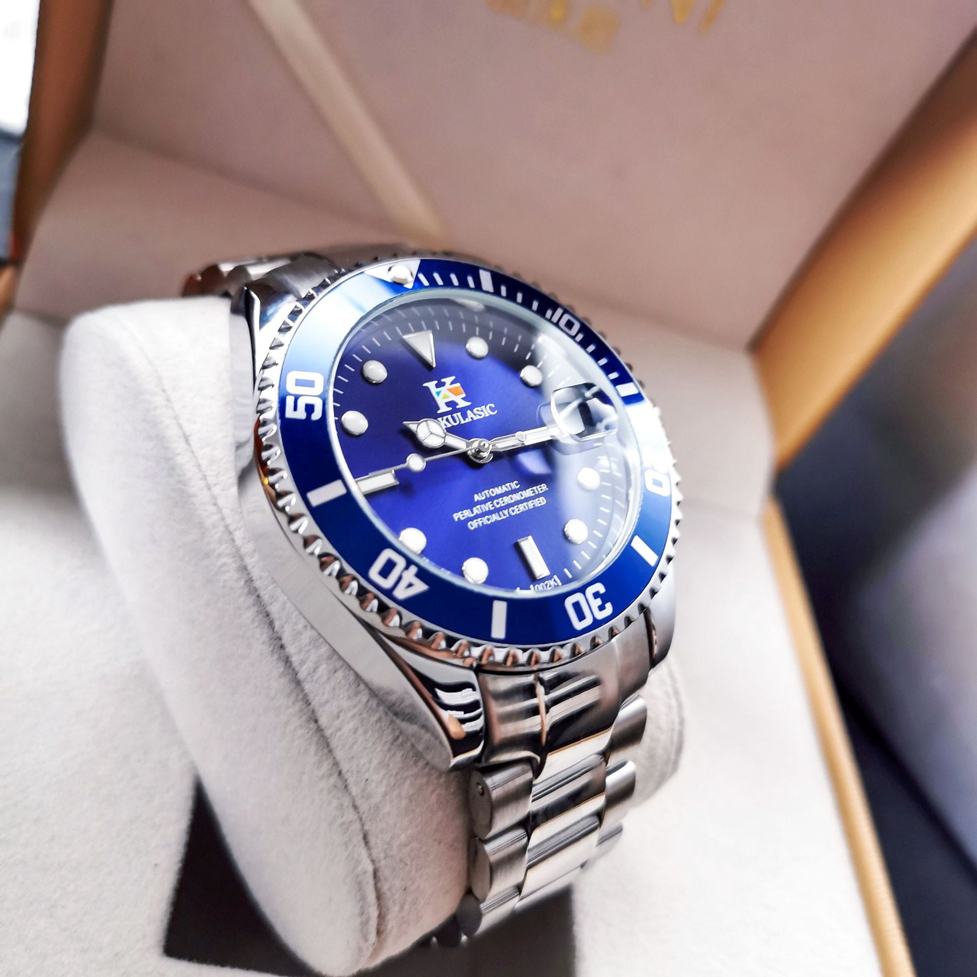 Ogulas Automatic Mechanical Watch Hollow Full Luminous Solid Steel Belt Watch Men's Waterproof - Image 3