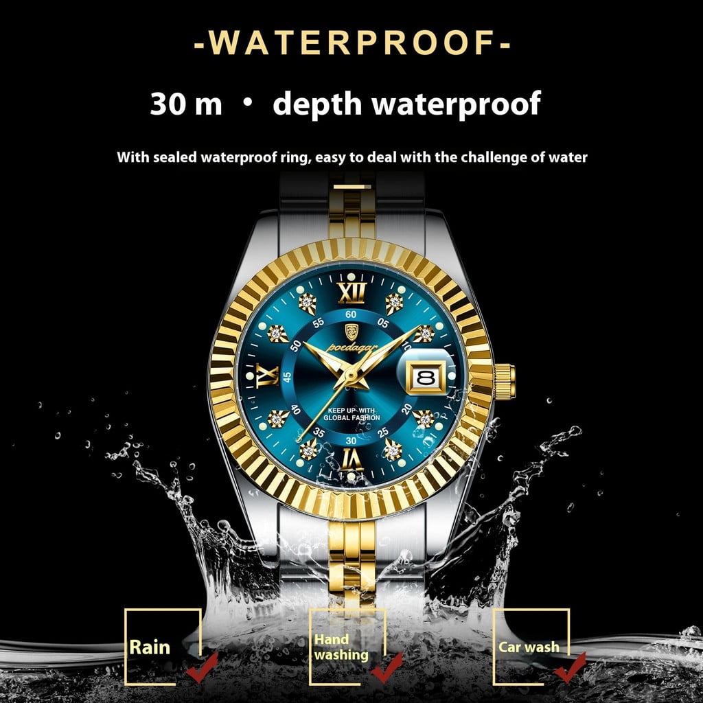 EXPLOJOY Luxury Ladies Timepiece – Waterproof Build, Date Display, Quartz Movement, Polished Finish - Image 5