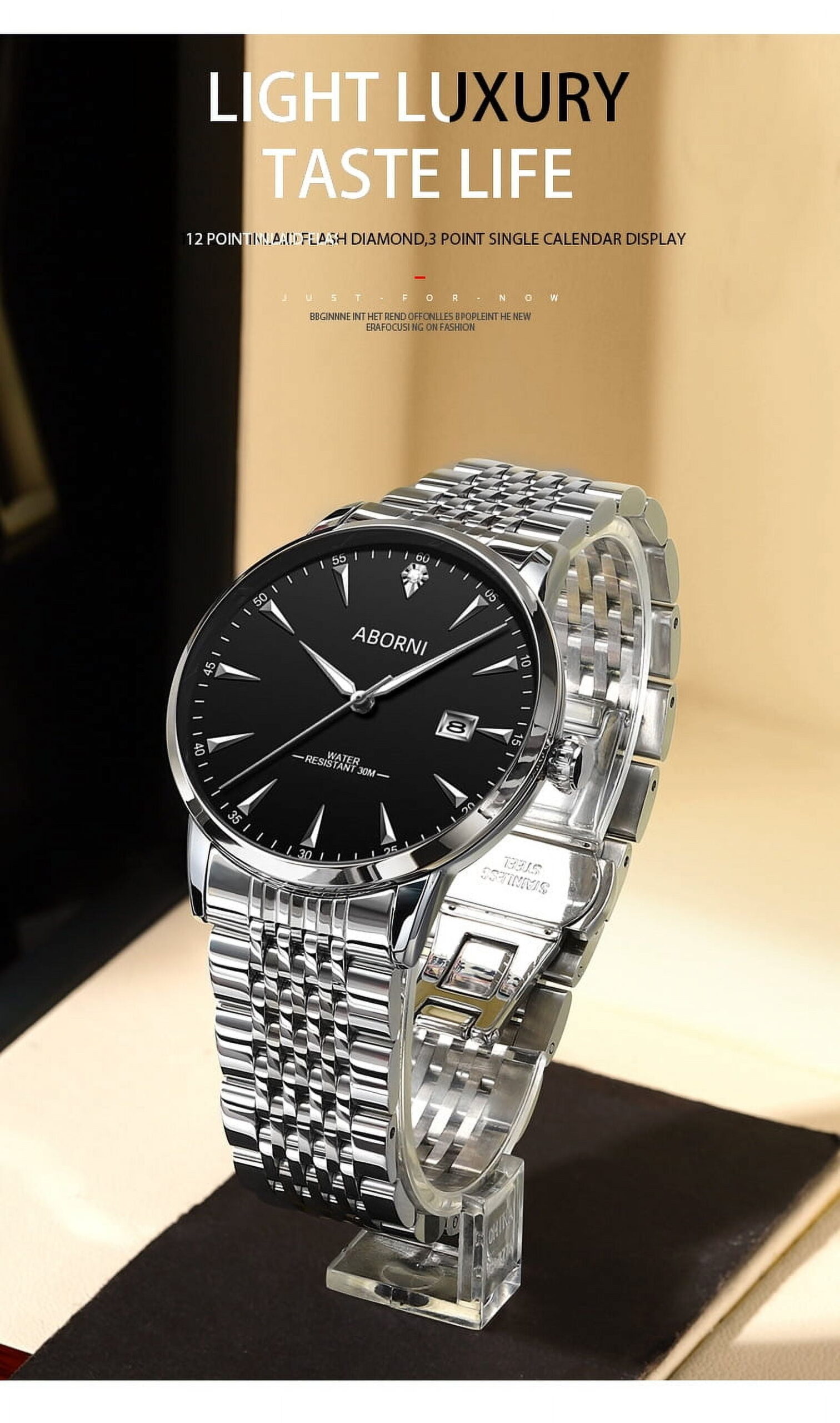 Men's Solid Stainless Steel Business Style Wristwatch - Image 6