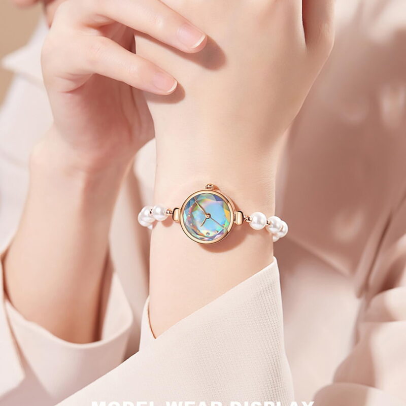 Elegant Pearl Women's Dress Watch Fashion Round Dial Analog Quartz Gift Watch