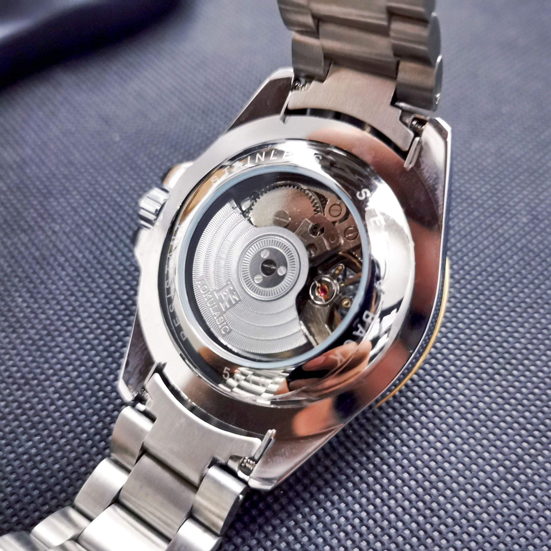 Ogulas Automatic Mechanical Watch Hollow Full Luminous Solid Steel Belt Watch Men's Waterproof - Image 5